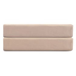 Простыня на резинке из премиального сатина бежевого цвета из коллекции Essential, 200х200х30 см