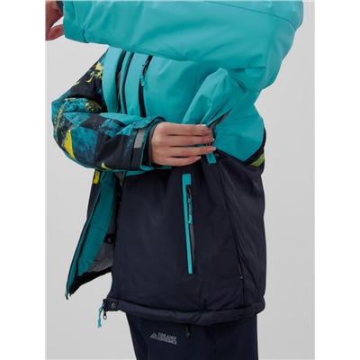 Горнолыжный костюм женский зимний УЦЕНКА бирюзового цвета 02801Br