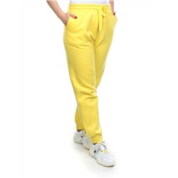 M057 YELLOW Брюки спортивные женские на флисе (100% хлопок) 7986