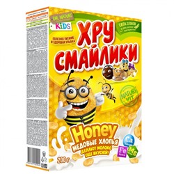 КУКУРУЗНЫЕ Хлопья Honey Медовые"Хрусмайлики" 200гр