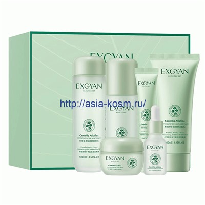 Набор для ухода за кожей Exgyan с экстрактом центеллы-6 предметов.