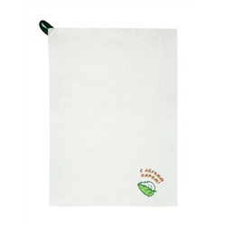 Коврик для бани и сауны с вышивкой "С лёгким паром"Лист" 38х52см, войлок белый