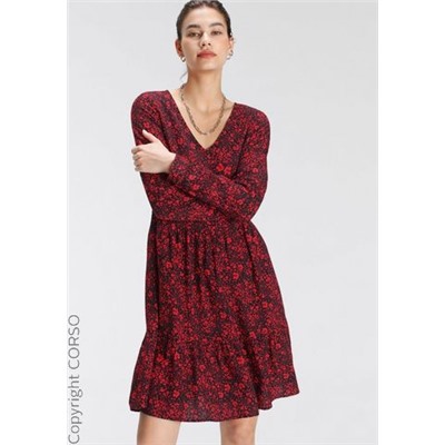 Webkleid V-Ausschnitt