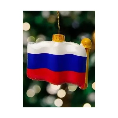 Елочное украшение из ГИПСА  "Флаг Российской Федерации"