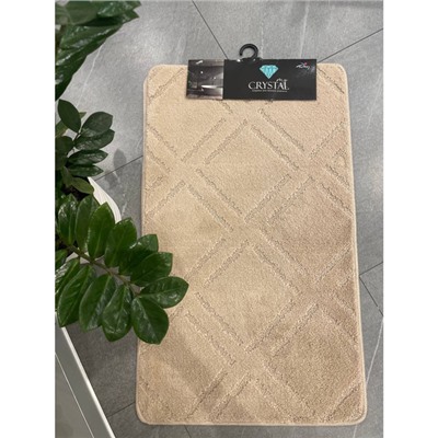 Комплект ковриков для ванной и туалета My Crystal ромб 50*60см, 60*100см бежевый