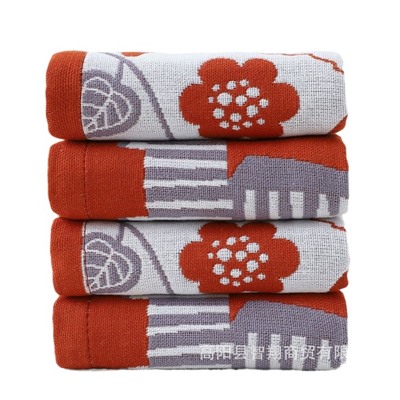 Zhiyang towel, four-layer cotton jacquard gauze Christmas fox square towel, soft absorbent kitchen towel factory price wholesale