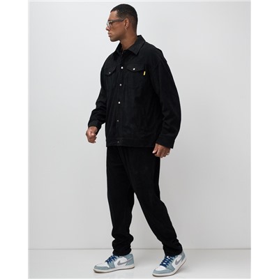 Спортивный костюм мужской весна-лето черного цвета 55040Ch