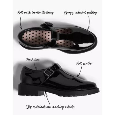 Kids’ Leather T-Bar School Shoes (13 Small - 7 Large)