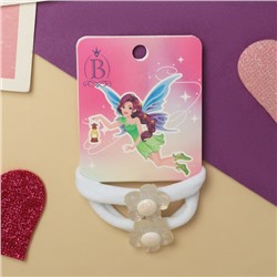 Резинки для волос «Фея», набор 2 шт., цветочек, 4 см, белые