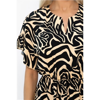 Платье Кристи (бежево-черное) П13872-35М