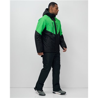 Горнолыжный костюм мужской зимний зеленого цвета 07713Z