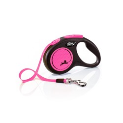 Рулетка Flexi Neon New S (до 15 кг) лента 5 м, розовый