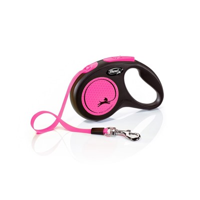 Рулетка Flexi Neon New S (до 15 кг) лента 5 м, розовый