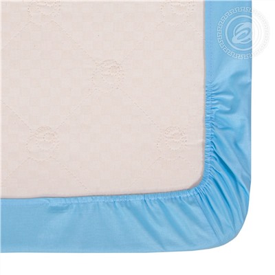 Простыня на резинке из поплина Голубой Арт Дизайн