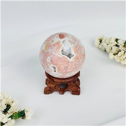 Радуга Самоцветов Шар из розового цветочного Агата на подставке