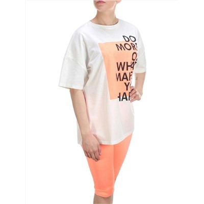 KD-791 WHITE/CORAL Костюм-двойка женский 7986 TREND