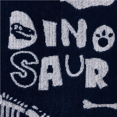 Полотенце махровое Этель Dinosaur, 70×130 см, 100% хлопок, 420 г/м², сине-белое