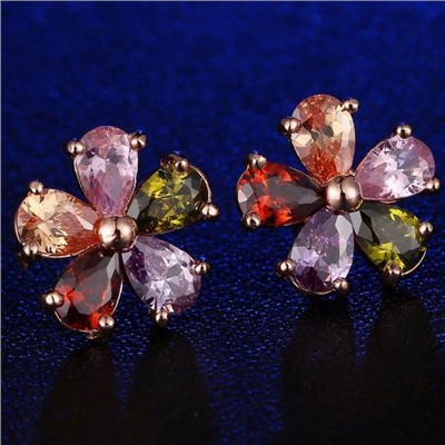 1G0009 Серьги с позолотой, 12х12х16мм