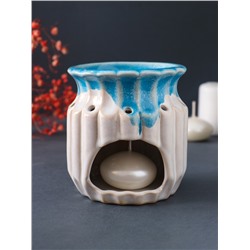 Аромалампа для эфирных масел «Греческая амфора», керамика, синий, 9×9×9.5 см