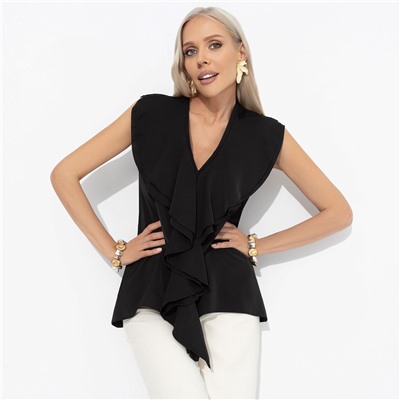 Блуза с воланами, Мелодия стиля (black)