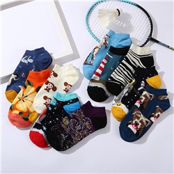 Summer oil painting socks, light -mouth cotton tide brands, socks, men's foreign trade European and American short gangs, children wholesale children
