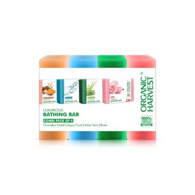 Набор мыла (4 x 50 г), Luxurious Bathing Bar Set, произв. Organic Harvest