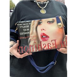 Сумка-клатч на длинной ручке цвет синий №48