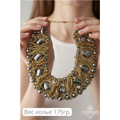 Колье-воротник с хрусталем и кристаллами П6/02