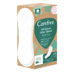Carefree  Slipeinlagen Organic Cotton Normal 30 St, Карефри Ежедневные прокладки из органического хлопка Normal 30шт, 1 упаковка (30штук)