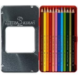 Карандаши цветные Faber-Castell "Замок", 12цв., шестигр., заточ., метал. кор.