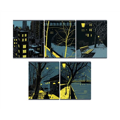 Тетрадь 48л., А5, клетка BG "Night mood", выб.лак