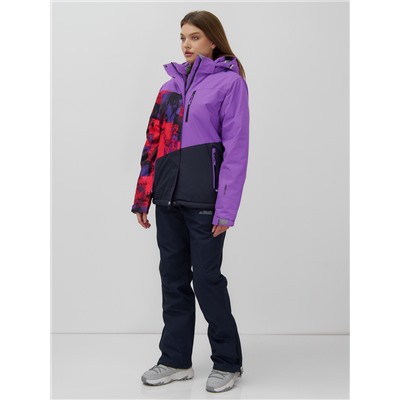 Горнолыжный костюм женский зимний УЦЕНКА фиолетового цвета 02801F