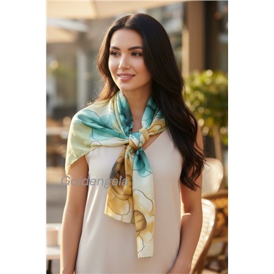 Шарф шифоновый с цветочным рисунком 3D Арт М52/1