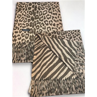 Палантин теплый кашемировый с двусторонним принтом Арт 2322/2