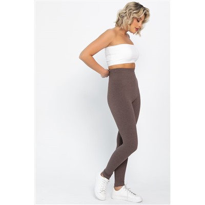 Лосины в рубчик утепленные (кофе) Б14804-7М