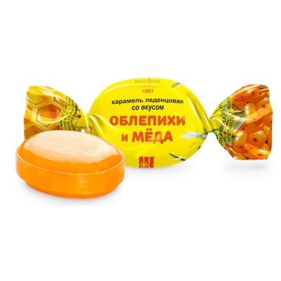 Карамель вкус Облепиха и мед леденцовая 1 кг/КОНФИЛ