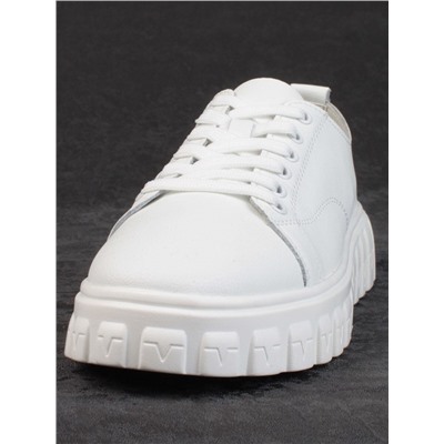 05-PDXL162-1 WHITE Кроссовки женские (натуральная кожа)