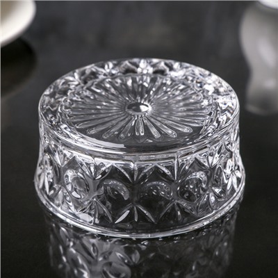 Сахарница «Круги», 250 мл, 10.5×10.5 см, с крышкой, стекло