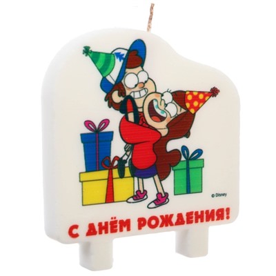 Свеча в торт "С Днем Рождения!", Гравити Фолз, 8х9,3 см