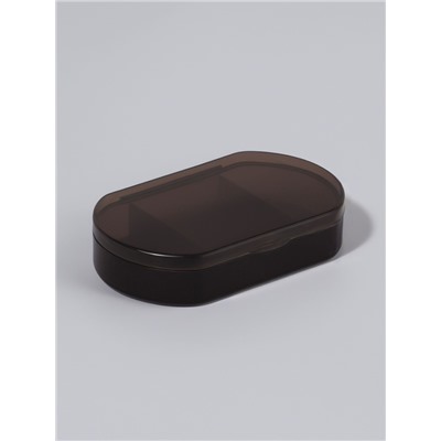 Таблетница - органайзер, 6×3.5×1.3 см, 3 секции, чёрная