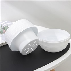 Горшок для цветов с поддоном СибПолимер «Дуэт», 500 мл, пластиковый, белый