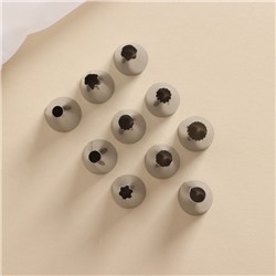 Набор кондитерский Доляна, 11 предметов: 10 насадок, мешок, МИКС