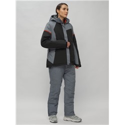 Горнолыжный костюм женский большого размера черного цвета 02272-3Ch