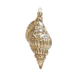 Ракушка Турителла золотая винтаж (стекло) 5х5х12 см