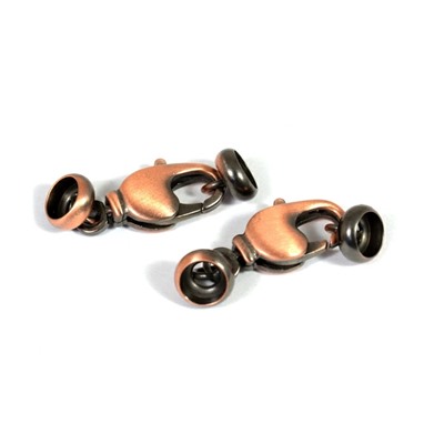 Замок карабин 17мм цв.медь