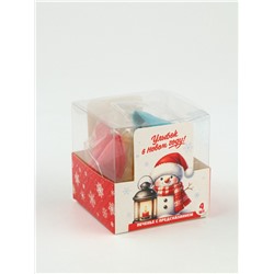 Печенье с предсказанием цветное в PVC-коробке «Улыбок в новом году», 4 шт.