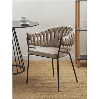 Кресло Lind, велюр, бежевое