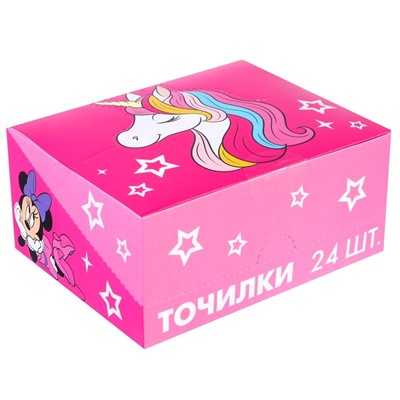 Точилка с ластиком, пластиковая, «Минни Маус и единорог»