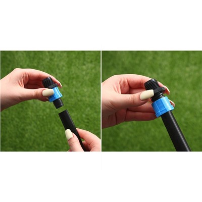 Штуцер для капельной ленты, 16 мм — 1/2" (12 мм), пластик, Greengo