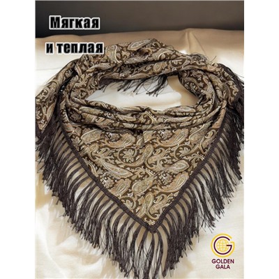 Косынка теплая на флисовой подкладке с бахромой Арт 2347/1